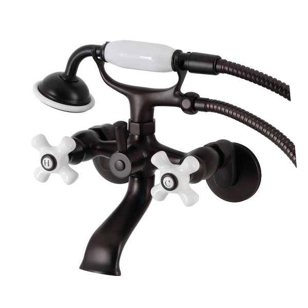 Kingston Brass KS265PXORB Tub Wall Mount Clawfoot Tub Faucet with Hand Shower, Oil Rubbed Bronze KS265PXORB - main